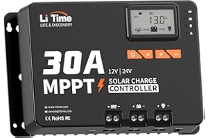 LiTime MPPT Auto DC Input solarny regulator ładowania z adapterem Bluetooth (24 V 30 A MPPT Bluetooth)