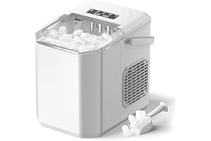 ACMEENJOY Eiswürfelmaschine, 12kg/24h Eiswürfelbereiter Professioneller Eisbereiter 1,5L Ice Maker 6-13Min Produktionszeit Ice Cube Maker, Eiswürfel Maschine (MEHRWEG)