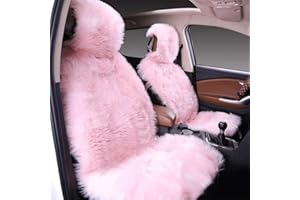 Martin Kench Lammfellbezug Auto Sitzbezug, Lammfell Vordersitzbezug, Wolle Schaffell Autositzbezug Sitzauflage (Pink)