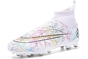 BINBINNIAO Football Shoes Men High-Top Spike Soccer Shoes Outdoor Astro Turf Trainers Football Boots Boys Junior Professional Athletics Sneakers