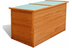 Tidyard Boîte de Rangement en Bois Dessus Etanche pour Jardin/Patio Marron 126 x 72 x 72 cm