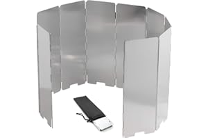 JRANCC Pare-Brise de Camping Gaz Cuisinière Pare-Brise 9 Assiettes Pare-vent Pliable 9 Pièces pour Barbecue de Pique-nique en Plein air