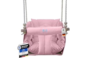 ‎MOAS SHOP MOAS SHOP® Babyschaukel Indoor - Outdoor aus Hainbuche-Holz mit Anker- und Befestigungsmaterialien für die Decke, Babyschaukel Garten, Schaukel Tragfähigkeit bis 25 Kg, Kinderschaukel Indoor