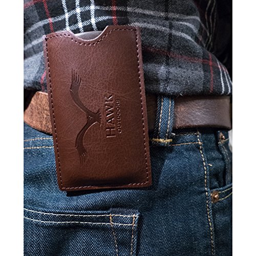 HAWK Outdoors BART-KAMM natürliche organische Bart-Pflege aus Mango-Holz – klassisch inklusive Etui mit Gürtel-Schlaufe – Vintage-Look Box als Premium Geschenk zur Bart-Bürste – Kein Sandelholz Geruch - 9