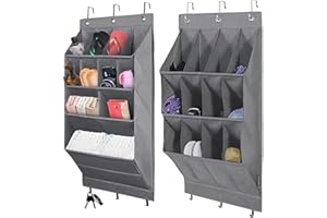 NELLHOMY Schuh-Organizer über der Tür, hängende Schuhaufbewahrung, Aufbewahrung verschiedener Fächer mit 6-Haken-Schuhaufbewahrungsregal für Schuhe, Wohnaccessoires usw (Large+Small)