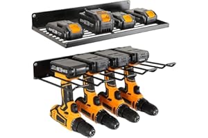 SAVINGBIRD Power Tool Organizer, Drill Bohrmaschinenhalter Zur Wandmontage Für Bohrwerkzeuge Geeignet, Mesh-Anti-Drop, Verbesserte Raumnutzung, Mehrzweck-Lagerregal Für Garage, Werkstatt, Toolbibliothek Usw
