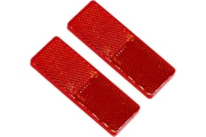 ETUKER 2 reflectores, reflector rectangular de remolque, Reflector de lente de luz trasera, reflectores para poste de puerta de cerca de caravana/camión/remolque/barco/motocicleta
