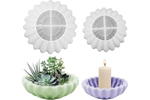 CHENGCKJ 2 Stück Silikonform Schale mit Gewelltem Tablett in 2 Größen - Rüschenschüssel für Teetablett, Basteln und DIY-Projekt