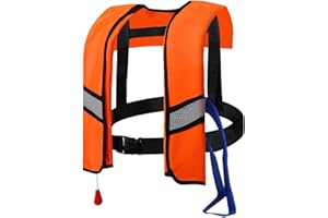 CFITANK Fully Automatic Life Jacket with Reflectors for Outdoor Adventures, Automatic Inflation Function and Safety Whistle, Ideal for Water Sports and Boat Trips