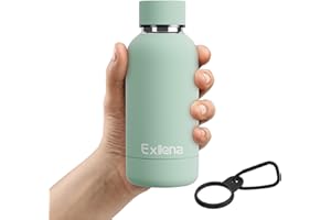 Exllena Insulated Water Bottle 350ml with Clip, Keeps Drinks Cold 24 Hrs/Hot 12 Hrs, BPA Free (Mint)