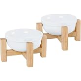 gobypet always the best Food Container, Wooden Cat Food Container, (two pieces), Cat Food Water Container, Cat Dog Food and Water Container with Wooden Stand