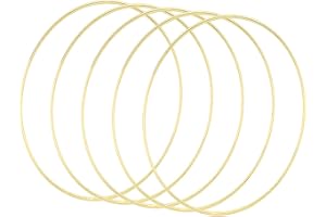 Yeenee 5 Pack 10 inch/ 25 cm Metal Floral Hoop Wreath Macrame Gold Hoop Rings for Dream Catcher, Wedding Wreath Decor and Macrame Wall Hanging Craft