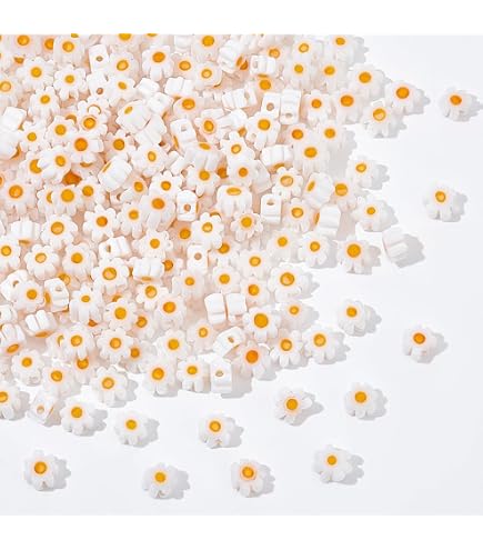 PandaHall - 10 Fili Di Perline In Vetro Millefiori Fatte A Mano - Piatte E Tonde, 10x4 Mm, Foro 1 Mm - Per Gioielli Fai Da Te, Collane, Bracciali, Orecchini - Colori Assortiti