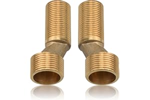 BEATIFIC Lot de 2 adaptateurs S pour robinet de douche, filetage extérieur 3/4" vers 1/2" en laiton, raccord en S, décalé de 8 mm, longueur 75 mm, raccord de bras pivotant réglable, excentrique pour