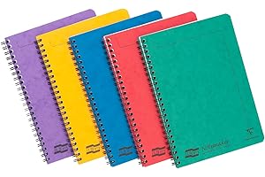 Clairefontaine 4850Z Set of 10 Notemakers Europa Spiral Notebooks - A5 14.8x21 cm - 120 Detachable Ruled Pages - 90 g White Paper - Glossy Card Covers - Random Colours