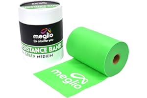 Meglio Resistance Bands Roll - Latex Free Exercise Bands for Building Strength, Pilates Band for Fitness, Flexibility, Physiotherapy, Stretching & Yoga Bands | (23 Meter)