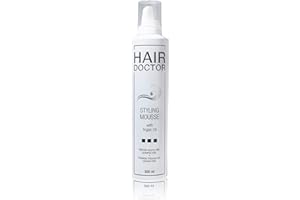 ‎HAIR DOCTOR HAIR DOCTOR Styling Mousse strong Professioneller Schaumfestiger Haarfestiger Föhnschaum pflegend mit Argan Öl für mehr Volumen frisch