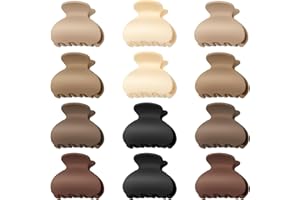 PROPOG Mini Mollette Capelli Donna, 12 Pezzi Mollettone Capelli Donna Ragazze Antiscivolo Pinze Per Capelli 4 Cm Pinza Per Capelli Opaco Mollette Per Capelli Mollettoni Capelli Accessori