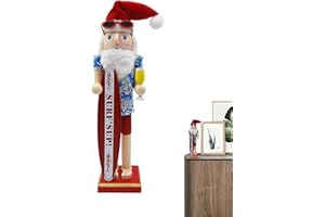 Biniveil Artesanías De Cascanueces,Soldado Cascanueces De Madera,Figuras de Cascanueces de Madera para Fiesta de Navidad | Juguete Cascanueces de Marionetas, Adorno de Escritorio para Fiesta de