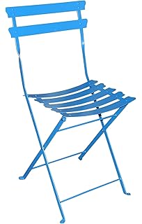 Amazon De Euroliving Vintage Gartenstuhl Terrassensstuhl Bistrostuhl Stuhl Klappstuhl 2 Er Set Shabby Retro Blau Marine Azur