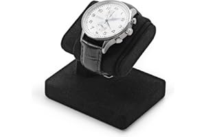 Papten Support de montre en velours - Support de montre simple de luxe avec velours doux - Plateau de table élégant pour montres pour hommes et femmes (noir)