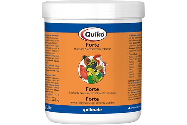 Quiko Forte 500g - Minéraux, Oligo-éléments et vitamines Essentiels pour Oiseaux d'ornement & Pigeons Voyageurs
