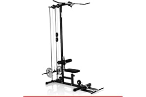 ‎HAMMER HAMMER Finnlo Latzug-Station Multi-Lat-Tower - Übungen für Rücken Arme Schultern Bauch, 120 kg belastbare Gewichtsauflage, Kraftstation 141x120x210cm