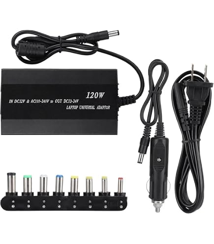 Alimentatore Universale Per Laptop 120W Con 10 Connettori – Uscita 15-20V 6A, Ingresso 100-240V