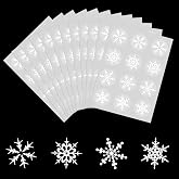 Autocollants Pailletés Noël - Étoiles & Flocons De Neige | 5 Feuilles Déco Cadeaux, Scrapbooking | Kesote