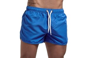 LIADDKV Short uni - Pantalon de plage d'été en tissu doux - Short court - Coupe droite - Pour homme - Avec poches - Pantalon de loisirs coloré et ample - Pour homme