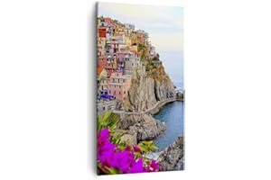 ARTTOR Lienzos decorativos Italia costa roca paisaje Cuadro Sobre Lienzo Moderno Vertical 45x80cm Cuadros Decoracion Salon Dormitorio Cocina Cuadros Pared Imágenes Wall Art Prints Decor Canvas PA45x80-2684