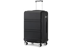 Kono Maleta Cabina Maletas de Viaje Cabina Rígida ABS Equipaje de Mano con 4 Ruedas y Cerradura de Combinación TSA (S, Negro)