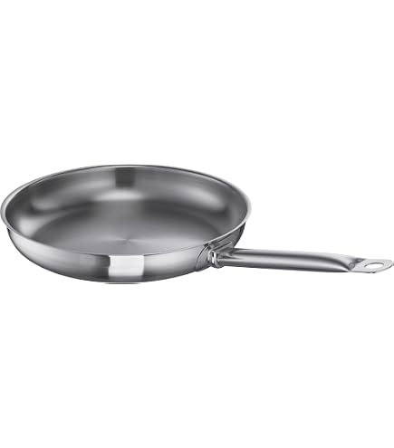 Spring Brigade Premium Padella In Acciaio Inox, 8,5x27x47 Cm, Adatta A Induzione, 5 Strati, Lavabile In Lavastoviglie, Argento