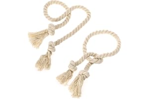 Btsky Handgemachte Raffhalter für Vorhänge, Baumwollseil beige