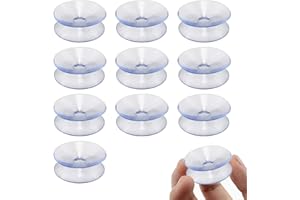 Kiuiom Ventose a doppia faccia,Ventosa in plastica a doppia faccia,Doppia ventosa trasparente,Ventose a doppio lato in silicone,Adatto per esterni,Cucina,Bagno,Specchio,10 pezzi