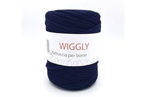 FILATI ITALIANI fettuccia per borse Wiggly colori moda, ideale per uncinetto per creare runner, tappeti, borse e molto altro (blu - 48)