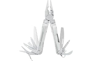 Leatherman Rebar - Multiherramienta con 17 herramientas de bloqueo, herramienta multiusos para bricolaje y camping, hecha en EE.UU., en plata con una funda de nylon