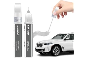 KIKIMO for BMW Touch Up Paint(Alpine White(300)), Car Paint Repair Kit for BMW, 2 In 1 Scratches Repair with Pen Tip and Brush, Color-Matched for Quick & Easy Fix