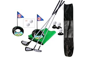 Ssccgym Sports Toys Game Golf Pro Set Toy with Bag for Kids Clubs Flags Practice Balls Upgraded Junior Golf 24 inch Training Stainless (A)