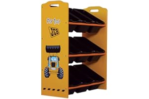 HAPPYBEDS JCB Children's Storage Shelves, Happy Beds Yellow Digger Kids Storage Bin - 64 x 66 x 28 cm