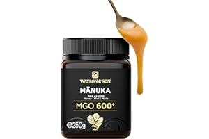 Watson & Son Miele Manuka MGO 600+ (250g) - Puro grezzo 100% certificato - Invasettato e sigillato in Nuova Zelanda - Manuka Honey