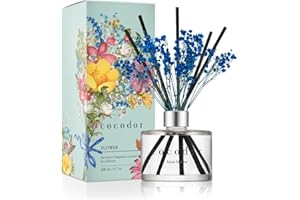 COCOD'OR COCODOR Difusor de Varillas con Flores secas/Aguamarina (Aquamarine) / 200ml / Ambientadores de Hogar, Ambientador Varillas, Regalo Madre Profesora, Regalo Día del Madre