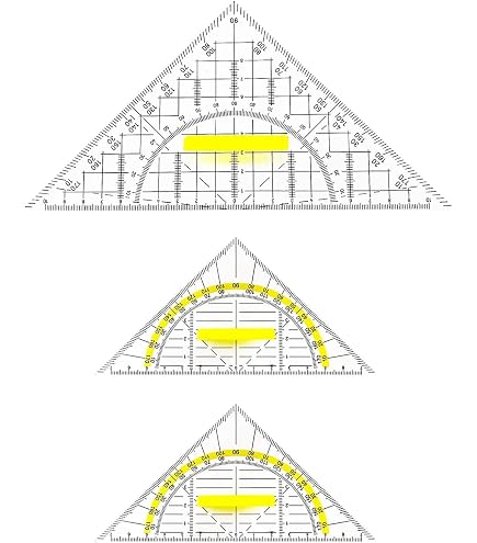 ZIOYA 12 Pezzi Squadra Geometrica In Plastica Geometria Triangolo - 6