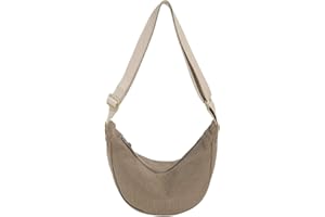 TIAASTAP Bauchtasche Damen Cord, Einfarbig Crossbody Bag Moon Bag Cord Tasche Umhängetasche Damen Stoff Halfmoon Bag Women's Hobos & Shoulder Bags mit verstellbarer Schultergurt