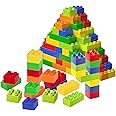 Cabeeskii Large Building Blocks, 108 Pieces of Big Bricks in 6 Colors and 2 Shaps, Compatible with Duplo Building Blocks, Ideal Toy for Toddlers from 3 Years