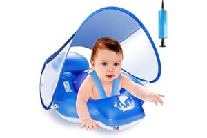 Parner Schwimmring Baby mit UPF50+ Sonnendach, Schwimmhilfe Baby für den Pool, Verstellbarer Sicherheitssitz, Kleinkind Pool Schwimmring für 3-36 Monate