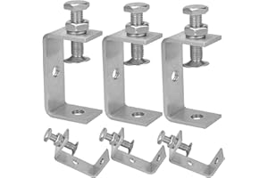 OJPZORYNIC Morsetti a C in acciaio inox, set da 6 pezzi, morsetto C ad alte prestazioni, pinza di fissaggio da 65 mm, morsetto regolabile da 35 a 60 mm, morsetti a C per la lavorazione del legno, saldatura