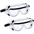 TECHNOSPILL Goggles, Polycarbonate, Protects From Chemical Splashes, Clear Lens, Hardcoat, Transparent Goggles, Multipurpose For Industrial, Lab And Hospital (12 Nos Pack)