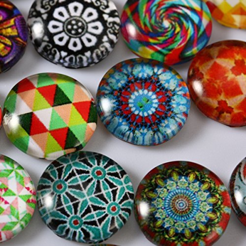 ULTNICE 200pcs Cabochons runde Mosaik Fliesen für Handwerk Glas Mosaik für Schmuck machen - 8