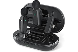 BYBRUTEK Wireless Lavalier Microphone for iPhone Video Recording Podcast, Lapel Mini Microphones with Portable Charging Case 2.4G Ultra-Low Delay, Built-in Noise-Canceling Chip